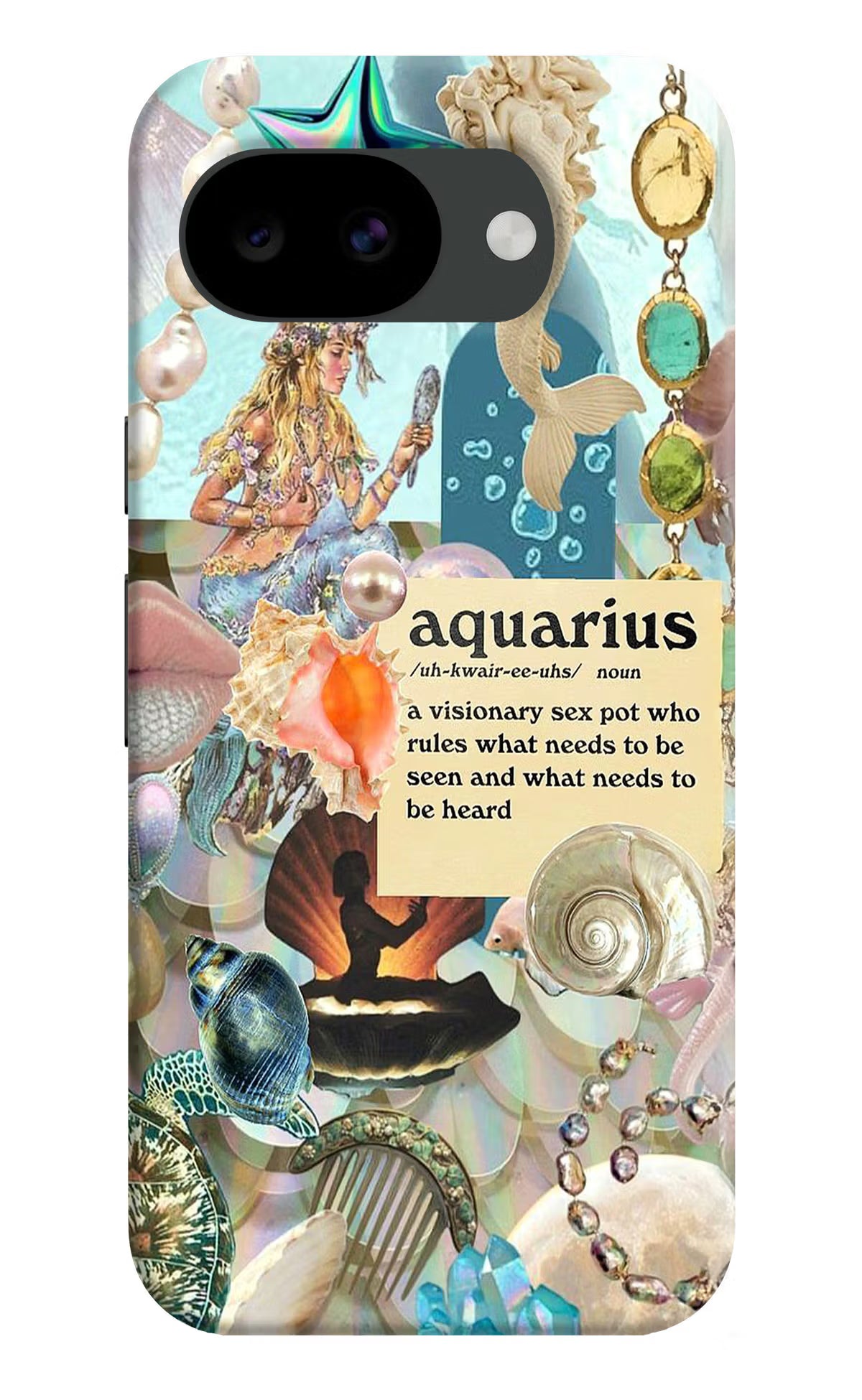 Aquarius Zodiac Google Pixel 10a Hard Case Back Cover by Casekaro