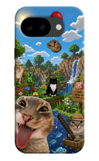 Minecraft Cat Chaos Google Pixel 10a Hard Case Back Cover by Casekaro