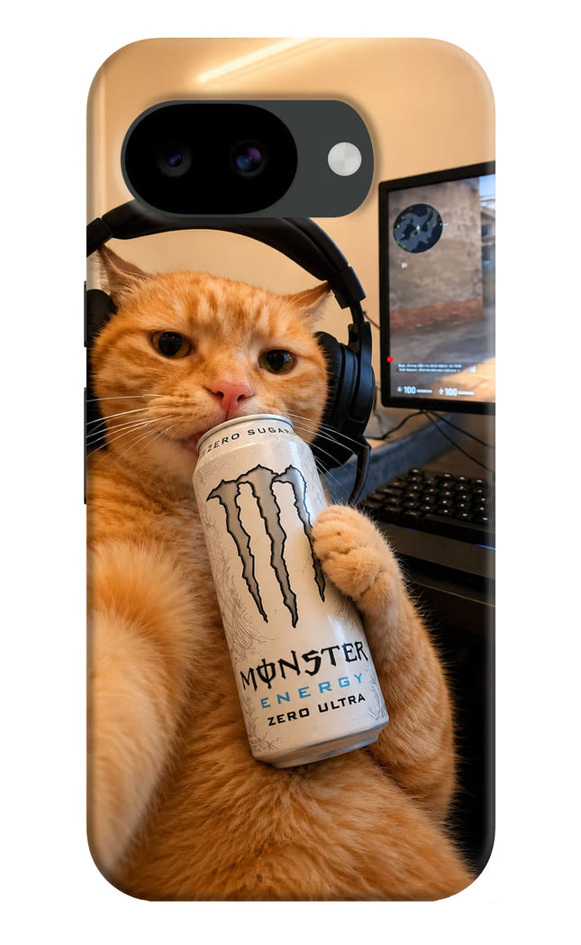Gamer Cat Energy Google Pixel 10a Hard Case Back Cover by Casekaro