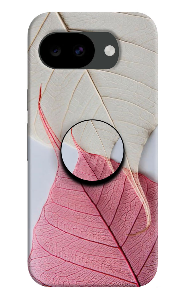 White Pink Leaf Google Pixel 10a Pop Case by Casekaro