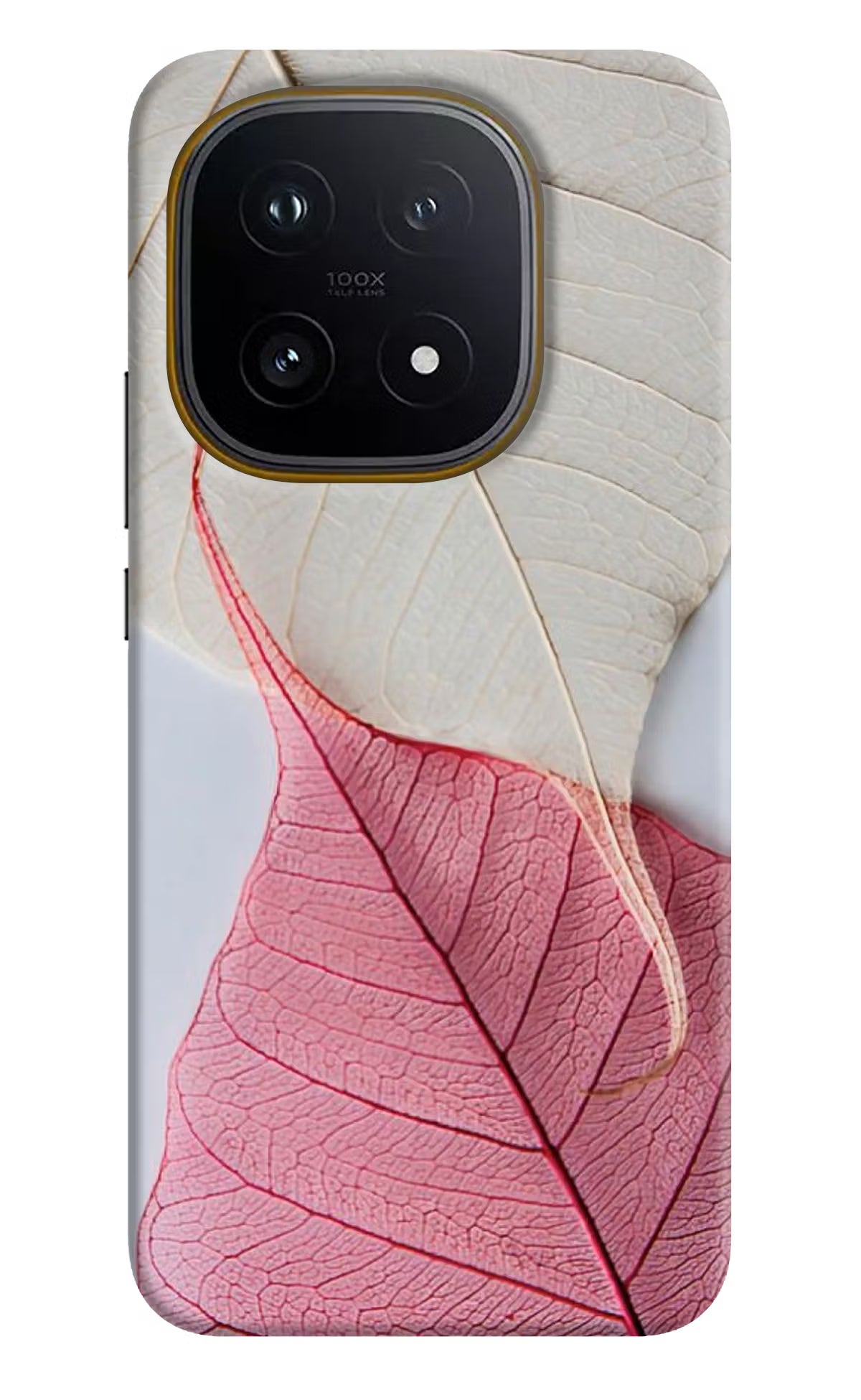 White Pink Leaf iQOO 15 5G Hard Case Back Cover by Casekaro