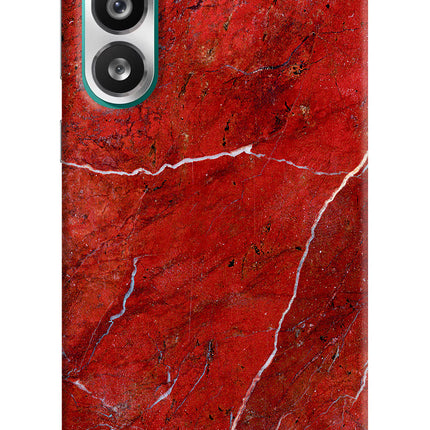 Red Marble Design Samsung F56 Hard Case Back Cover by Casekaro