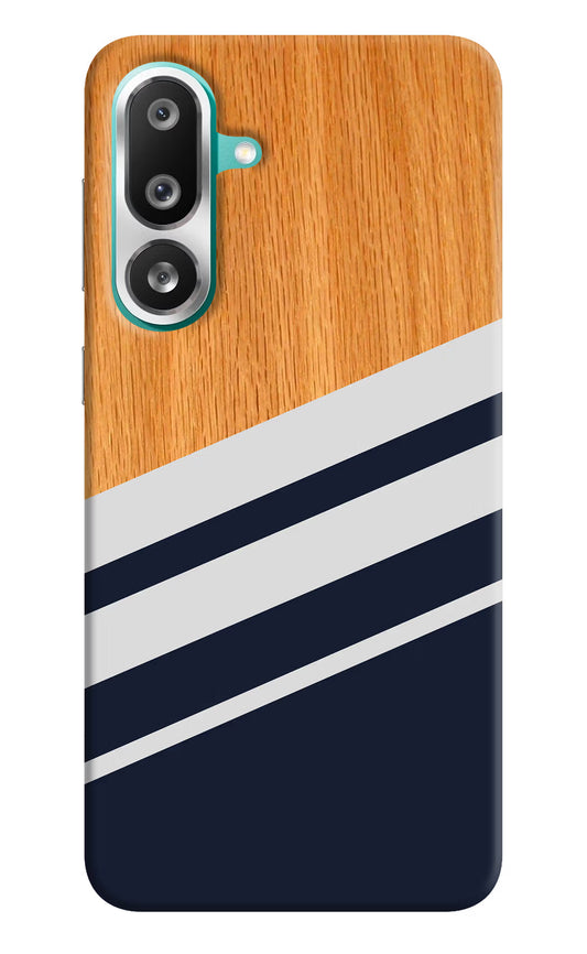 Blue and white wooden Samsung F56 Hard Case Back Cover by Casekaro