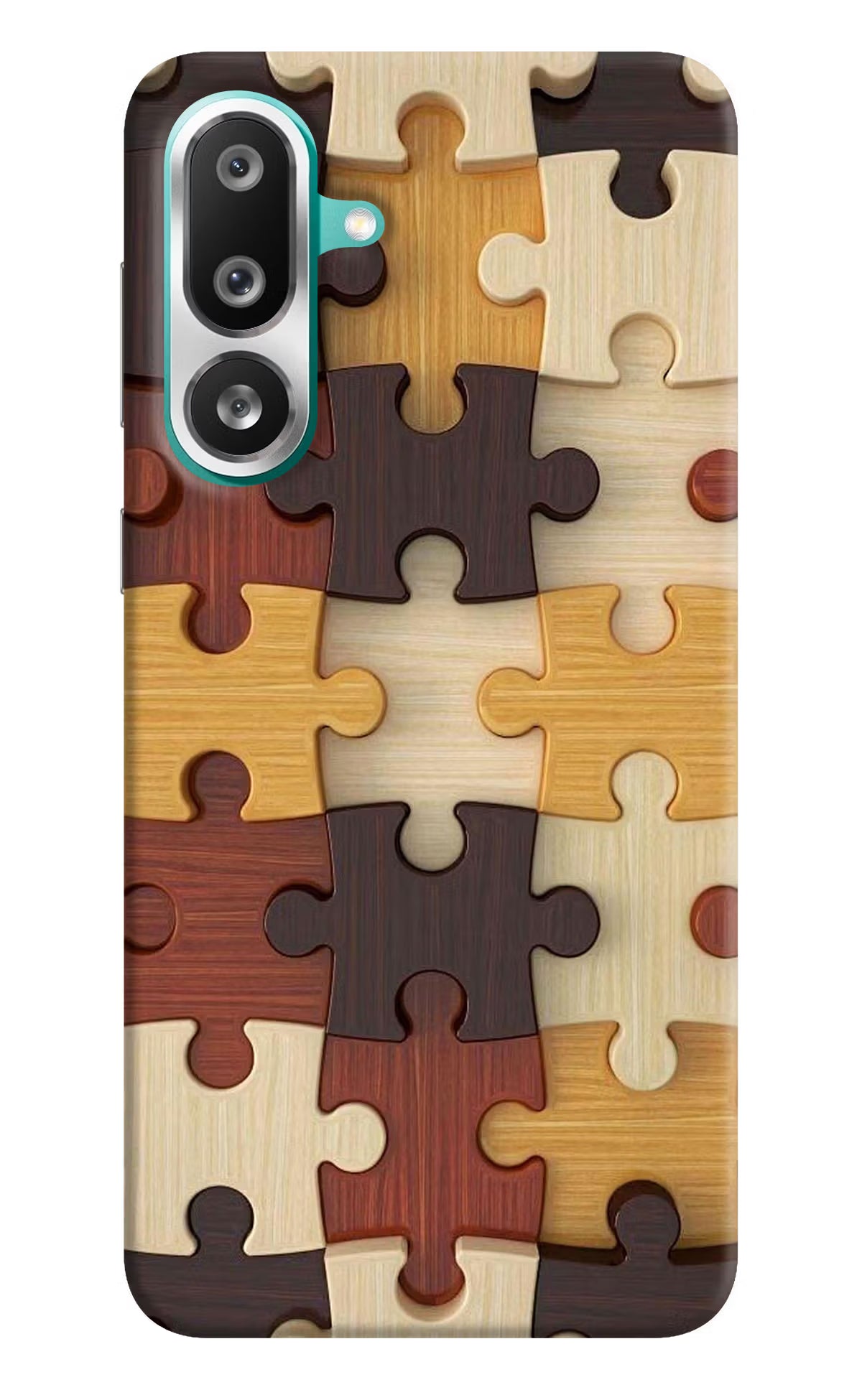 Wooden Puzzle Samsung F56 Hard Case Back Cover by Casekaro