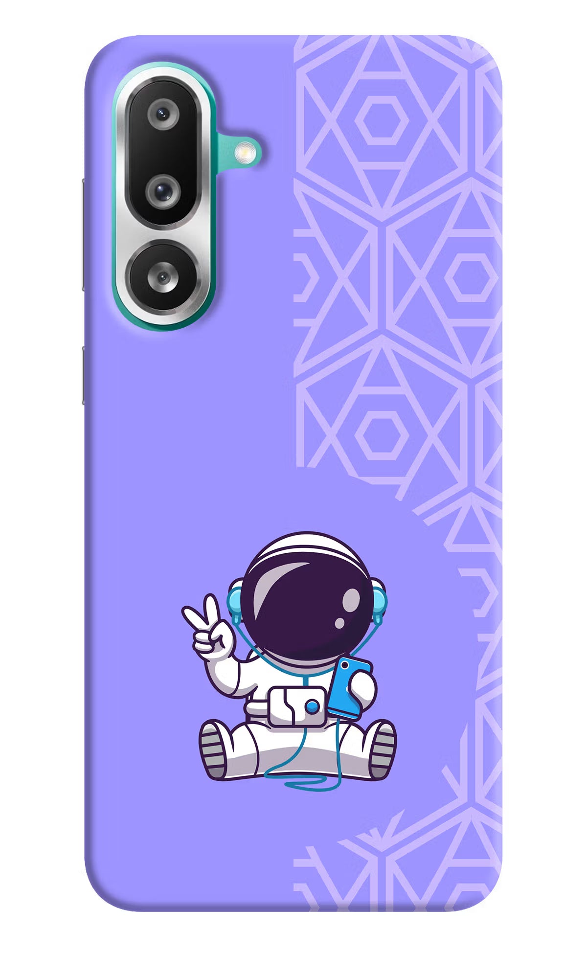 Cute Astronaut Chilling Samsung F56 Hard Case Back Cover by Casekaro