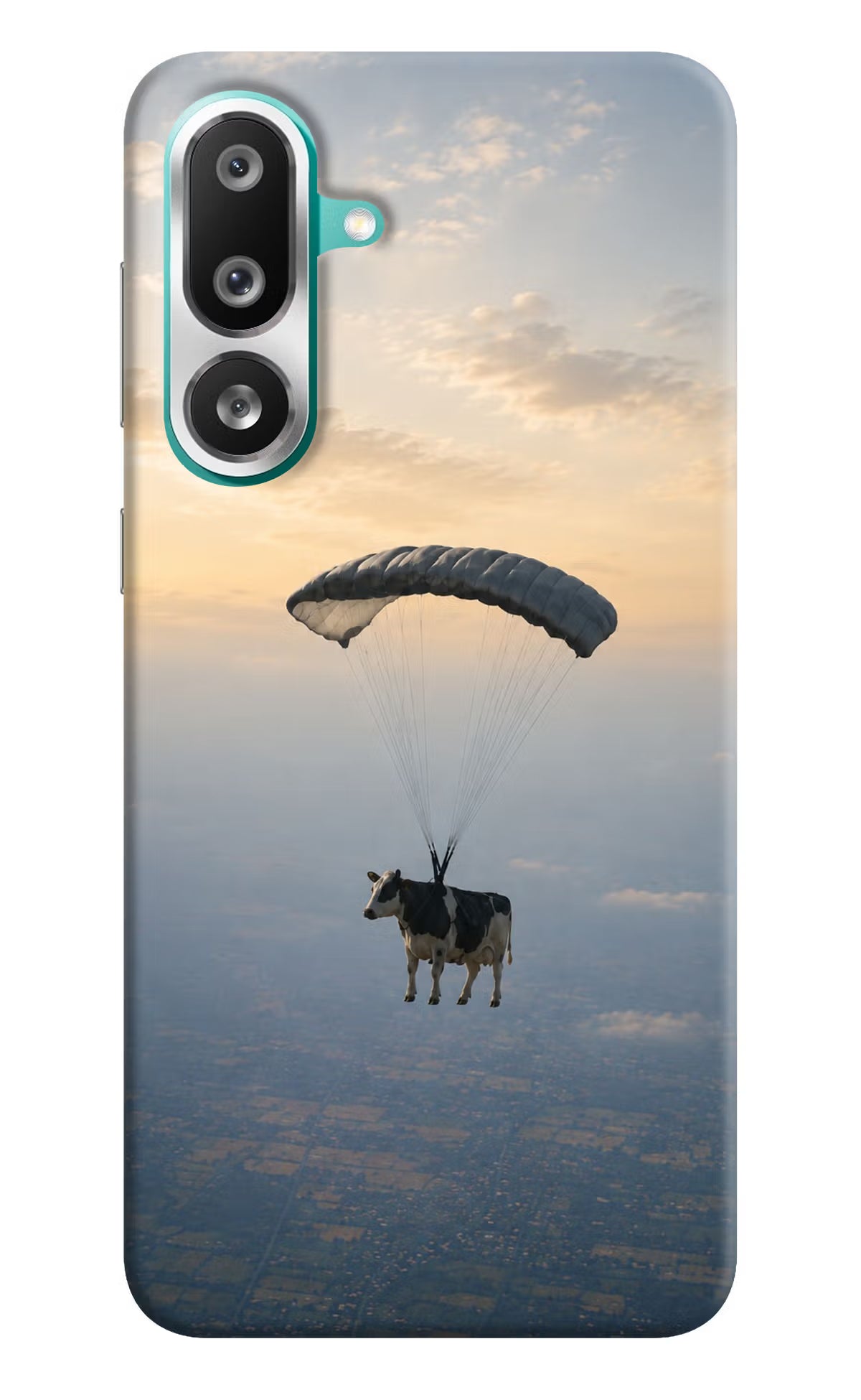 Skydiving Cow Samsung F56 Hard Case Back Cover by Casekaro