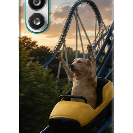 Rollercoaster Dog Samsung F56 Hard Case Back Cover by Casekaro