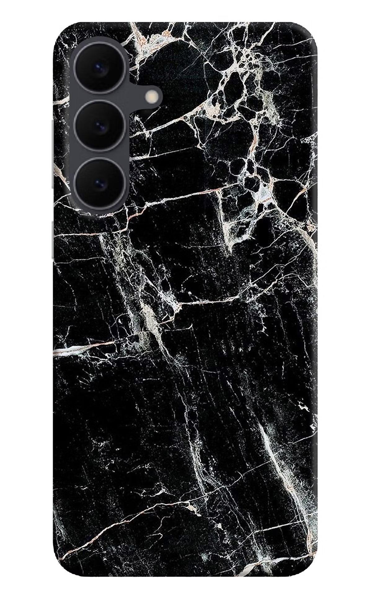 Black Marble Texture Samsung S25 FE 5G Hard Case Back Cover by Casekaro