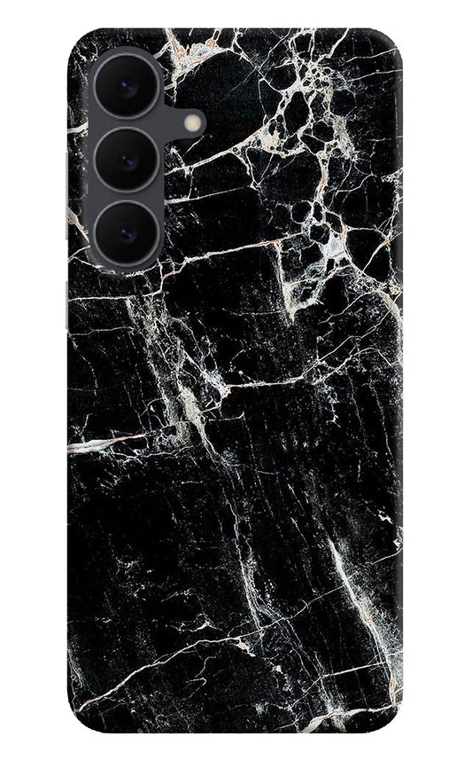Black Marble Texture Samsung S25 FE 5G Hard Case Back Cover by Casekaro