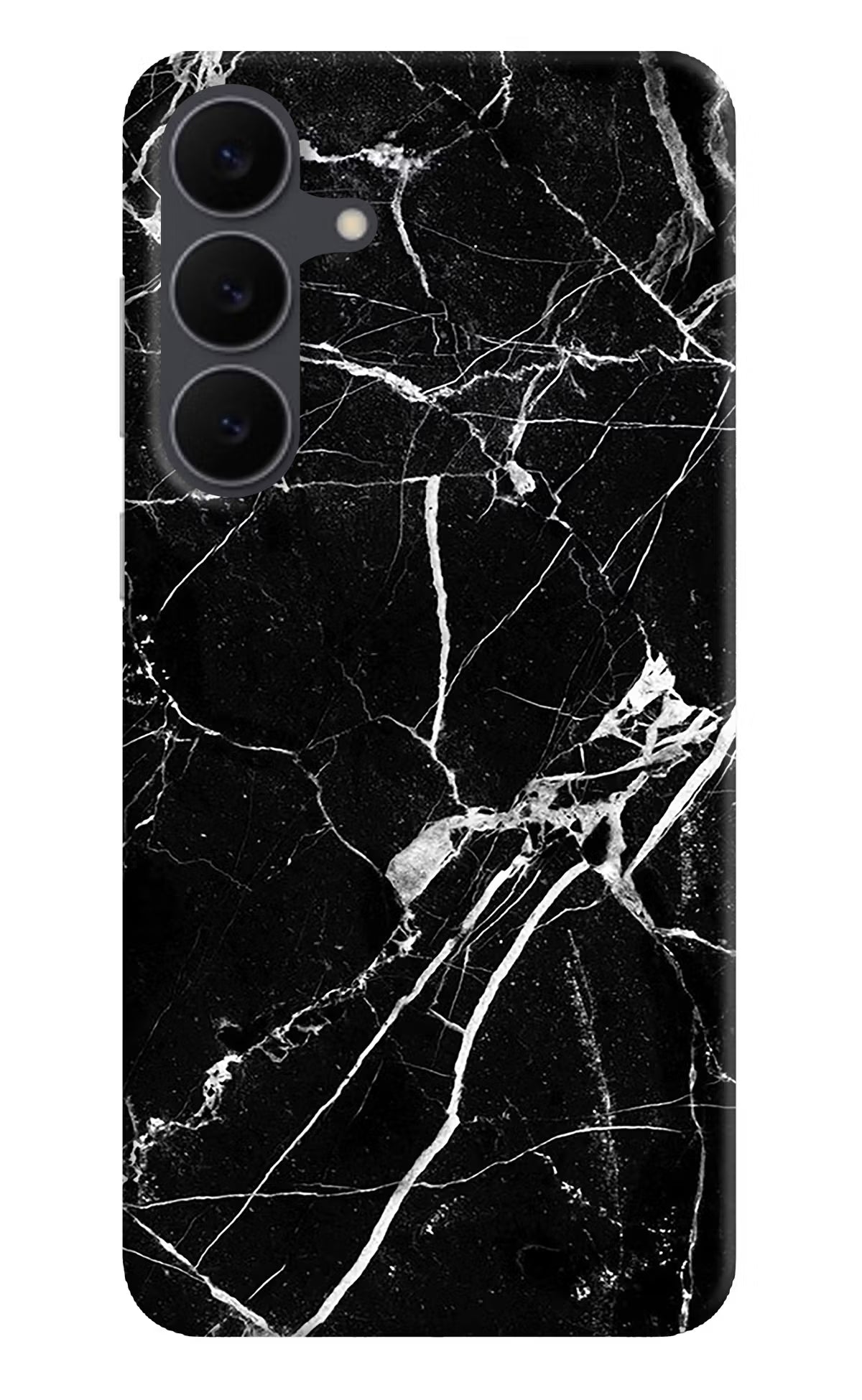 Black Marble Pattern Samsung S25 FE 5G Hard Case Back Cover by Casekaro
