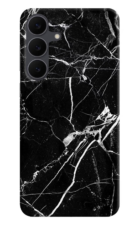 Black Marble Pattern Samsung S25 FE 5G Hard Case Back Cover by Casekaro