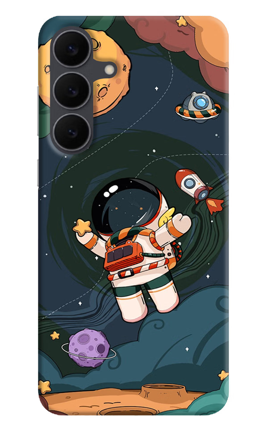 Cartoon Astronaut Samsung S25 FE 5G Back Cover, Hard case