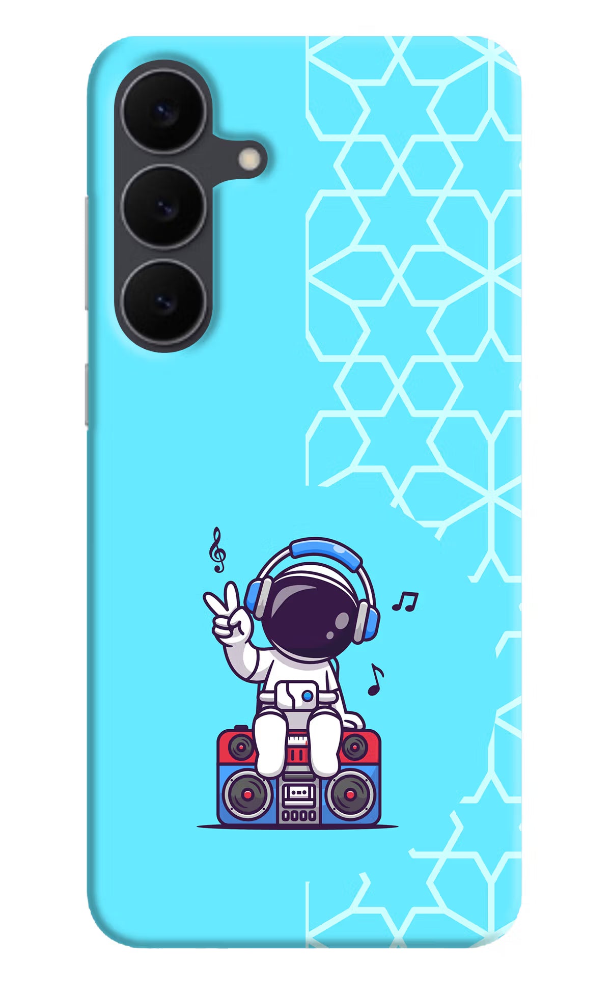Cute Astronaut Chilling Samsung S25 FE 5G Hard Case Back Cover by Casekaro