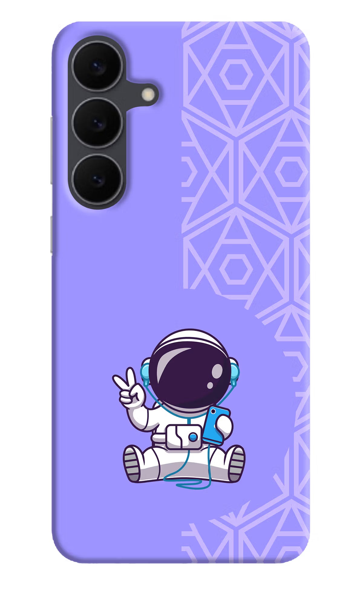 Cute Astronaut Chilling Samsung S25 FE 5G Hard Case Back Cover by Casekaro