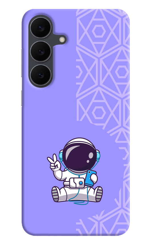 Cute Astronaut Chilling Samsung S25 FE 5G Hard Case Back Cover by Casekaro