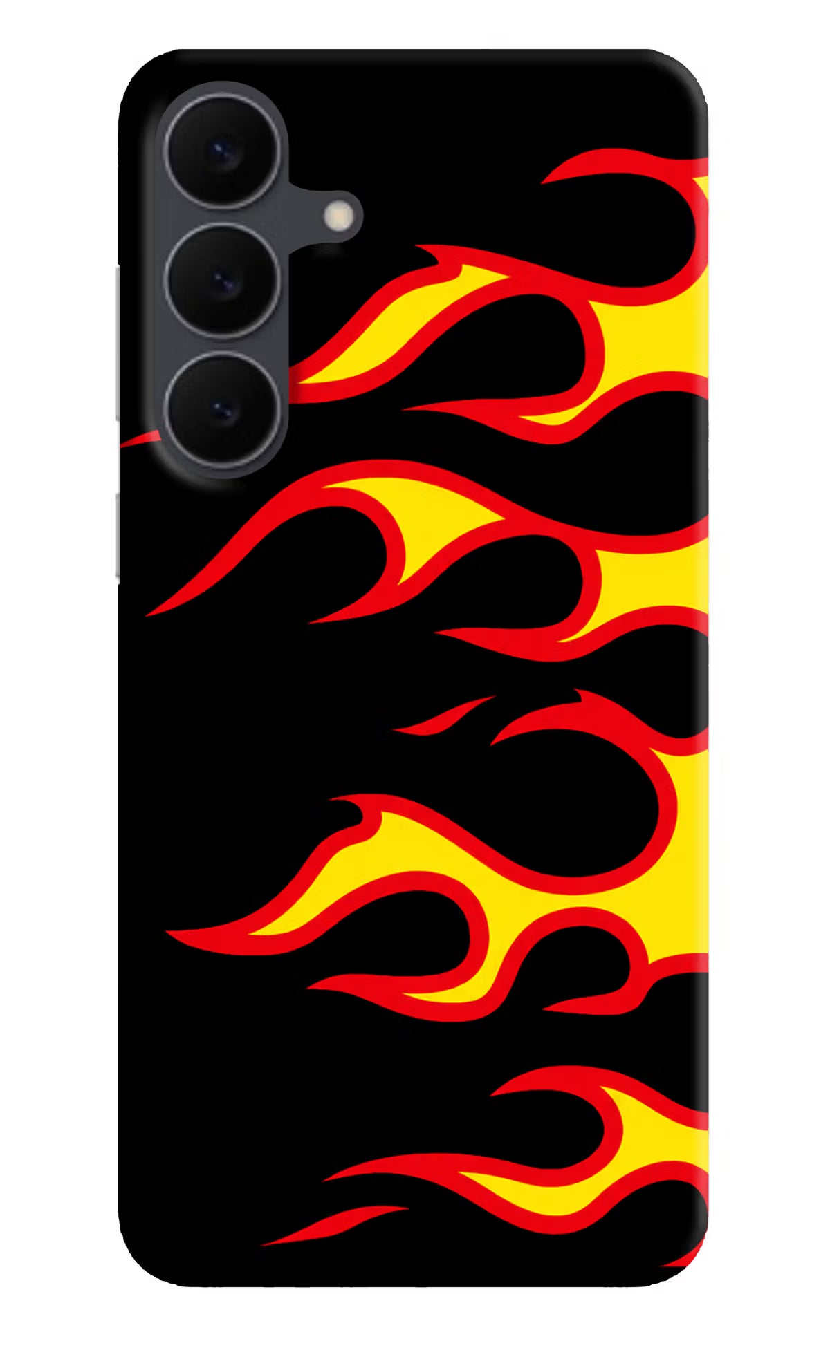 Side Sweep Flames Samsung S25 FE 5G Hard Case Back Cover by Casekaro