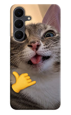 Silly Cat Call Samsung S25 FE 5G Hard Case Back Cover by Casekaro