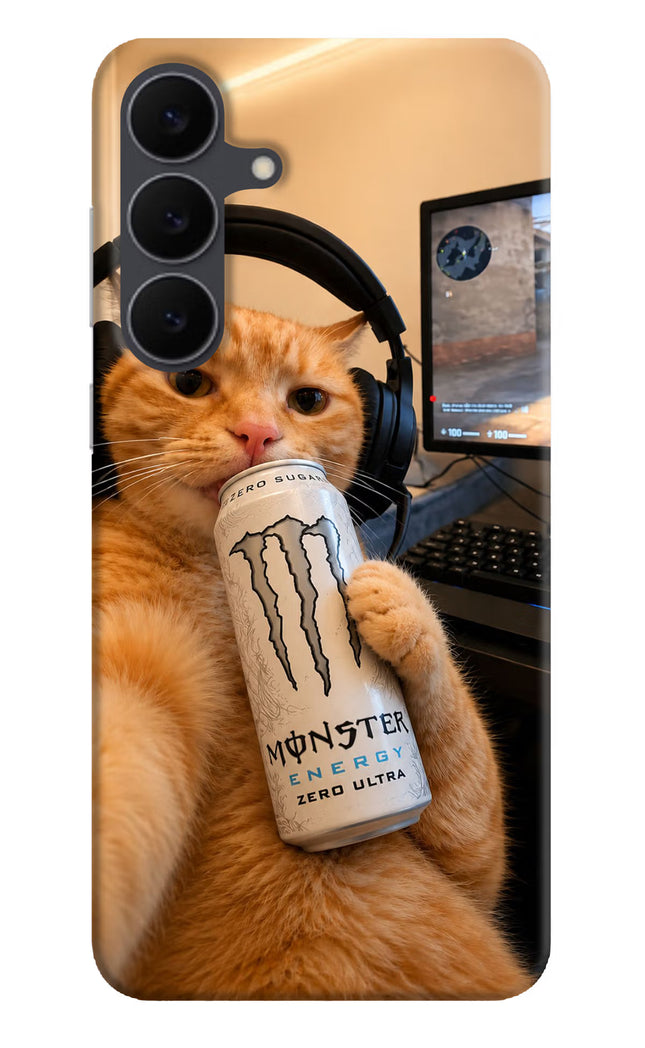 Gamer Cat Energy Samsung S25 FE 5G Hard Case Back Cover by Casekaro