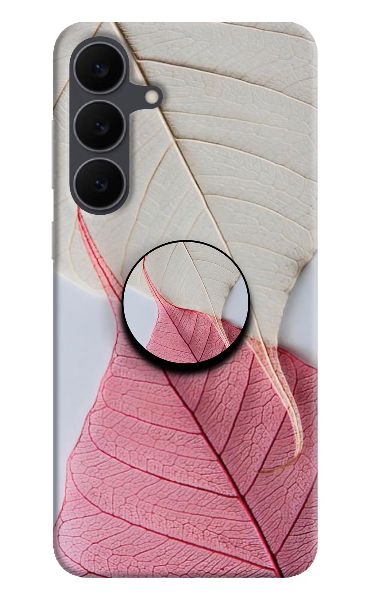 White Pink Leaf Samsung S25 FE 5G Pop Case by Casekaro