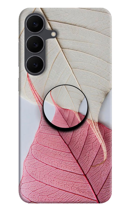 White Pink Leaf Samsung S25 FE 5G Pop Case by Casekaro
