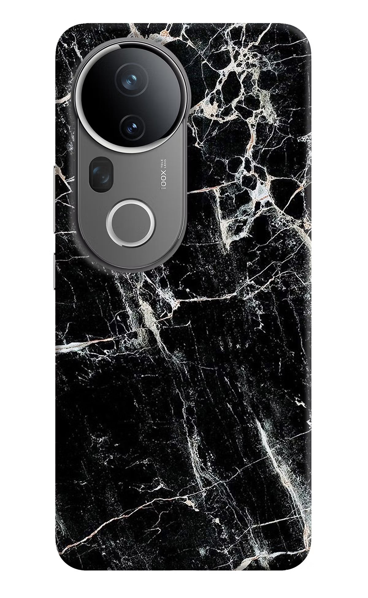 Black Marble Texture Vivo T4 Ultra 5G Hard Case Back Cover by Casekaro