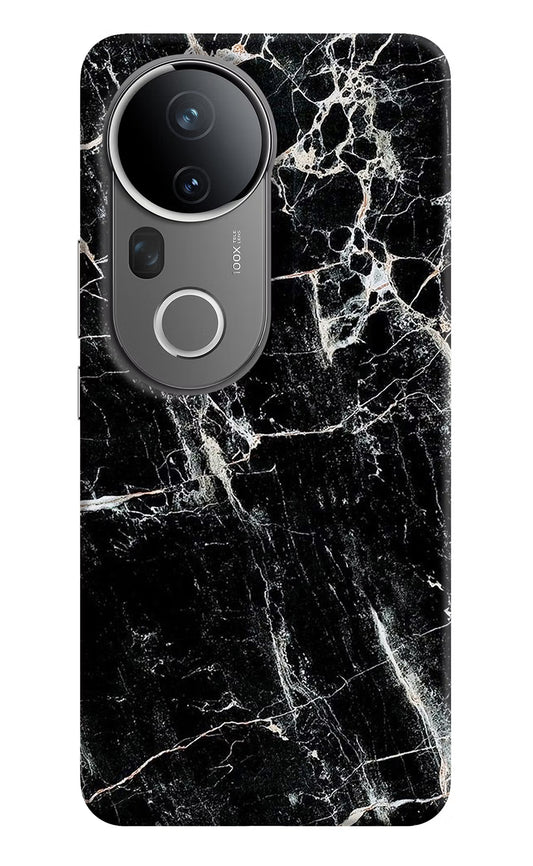 Black Marble Texture Vivo T4 Ultra 5G Hard Case Back Cover by Casekaro
