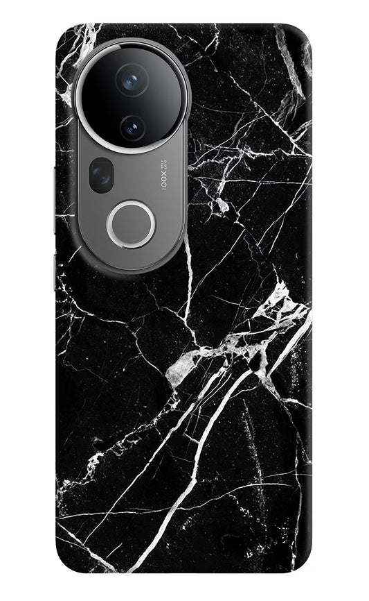 Black Marble Pattern Vivo T4 Ultra 5G Hard Case Back Cover by Casekaro