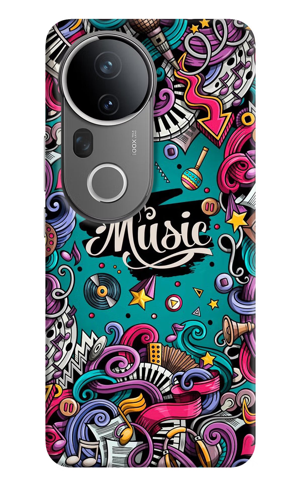 Music Graffiti Vivo T4 Ultra 5G Hard Case Back Cover by Casekaro