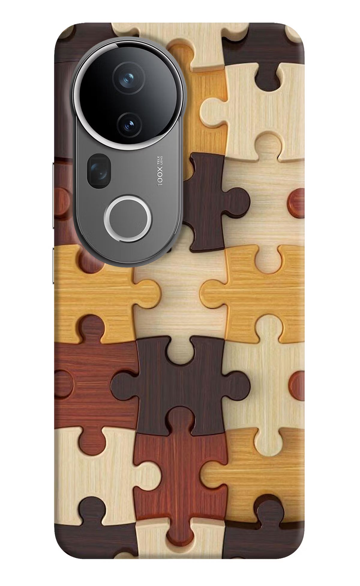 Wooden Puzzle Vivo T4 Ultra 5G Hard Case Back Cover by Casekaro