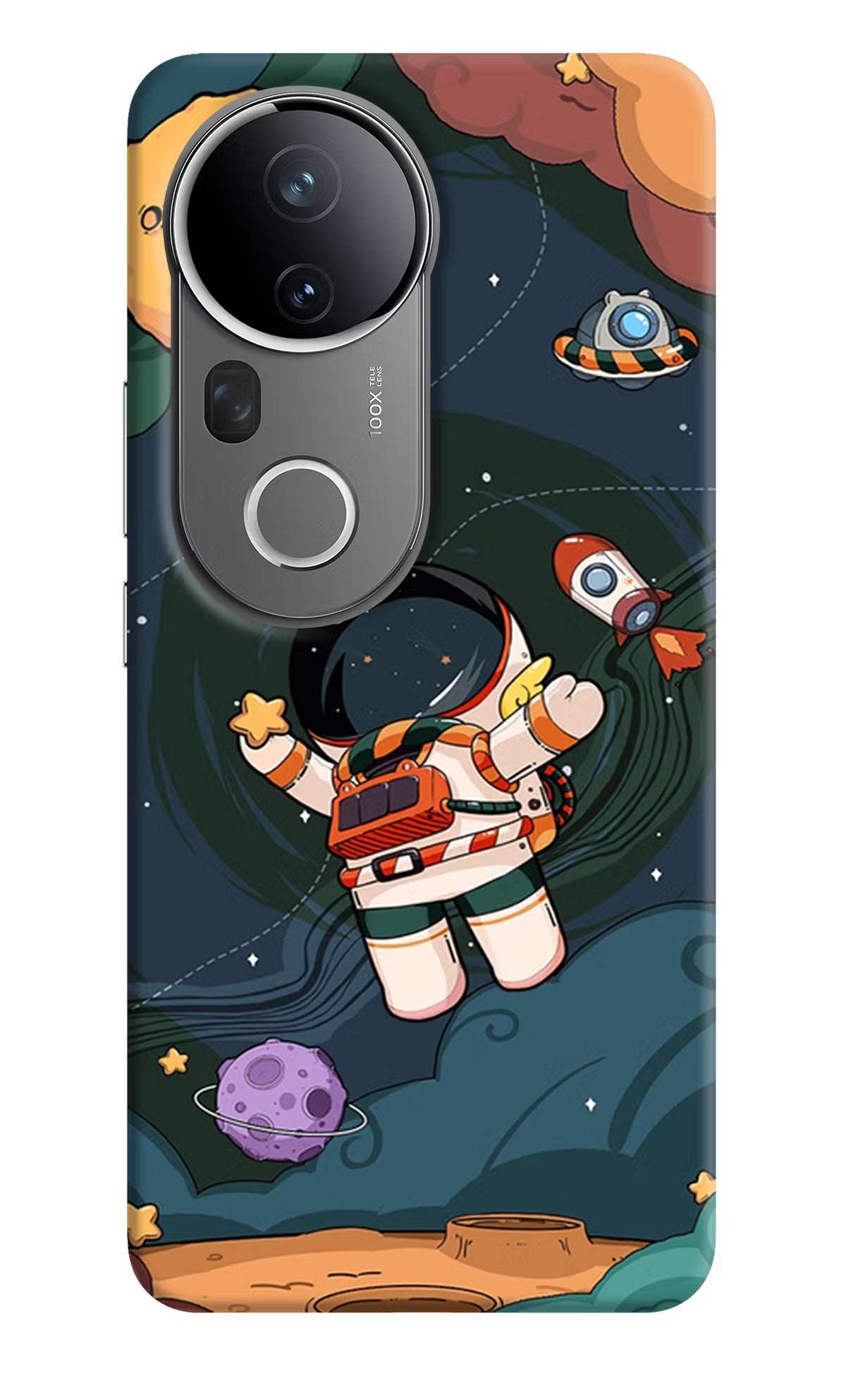 Cartoon Astronaut Vivo T4 Ultra 5G Hard Case Back Cover by Casekaro