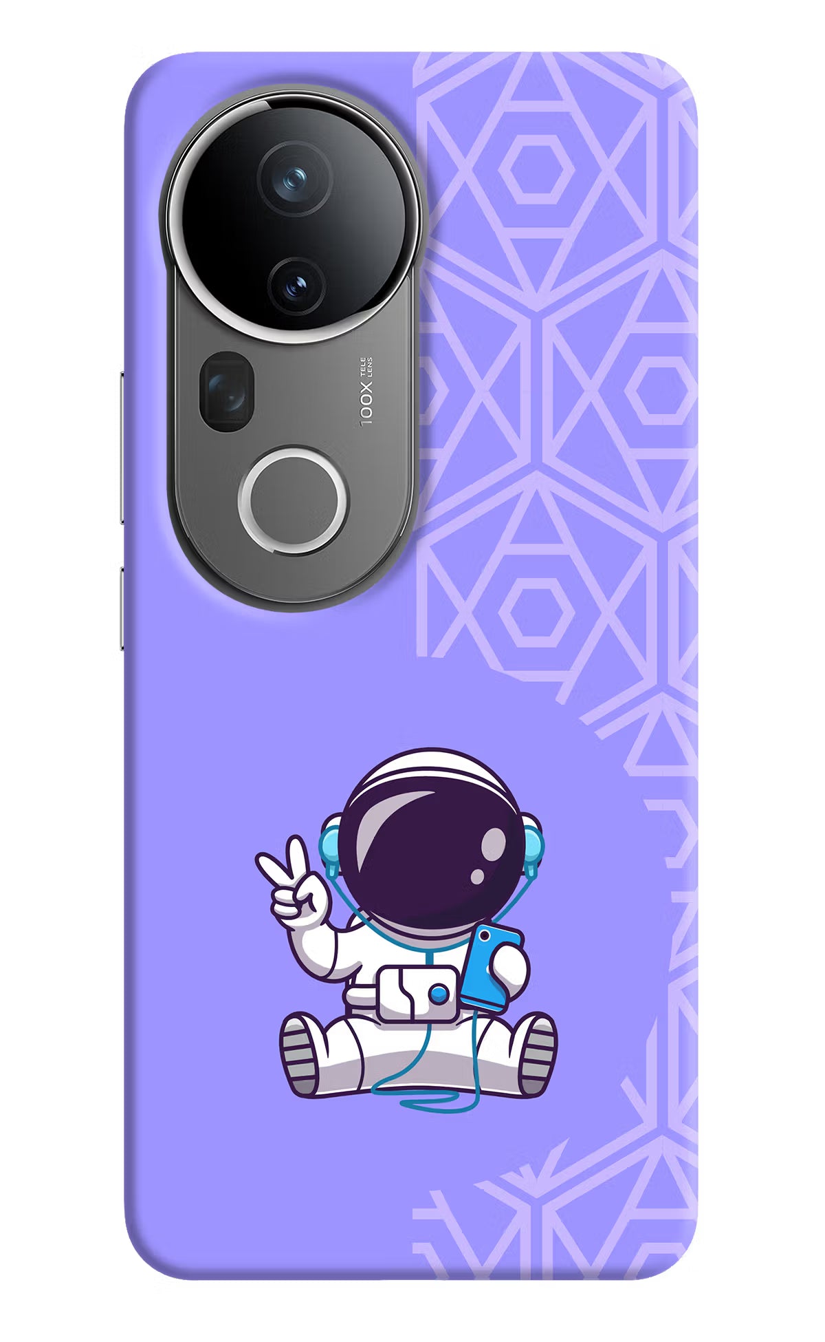 Cute Astronaut Chilling Vivo T4 Ultra 5G Hard Case Back Cover by Casekaro
