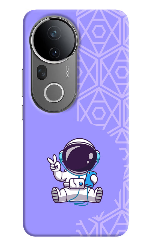 Cute Astronaut Chilling Vivo T4 Ultra 5G Hard Case Back Cover by Casekaro