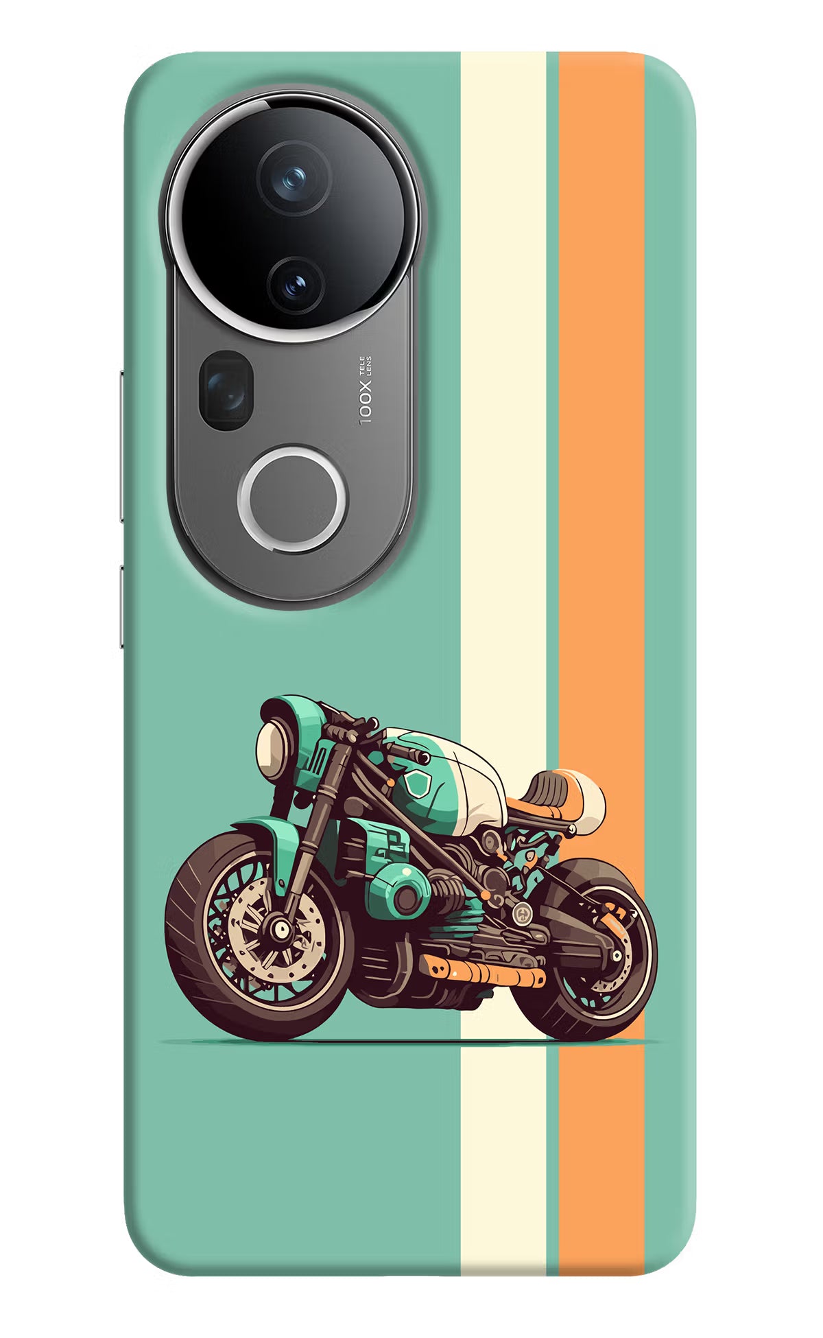 Striped Moto Drift Vivo T4 Ultra 5G Hard Case Back Cover by Casekaro