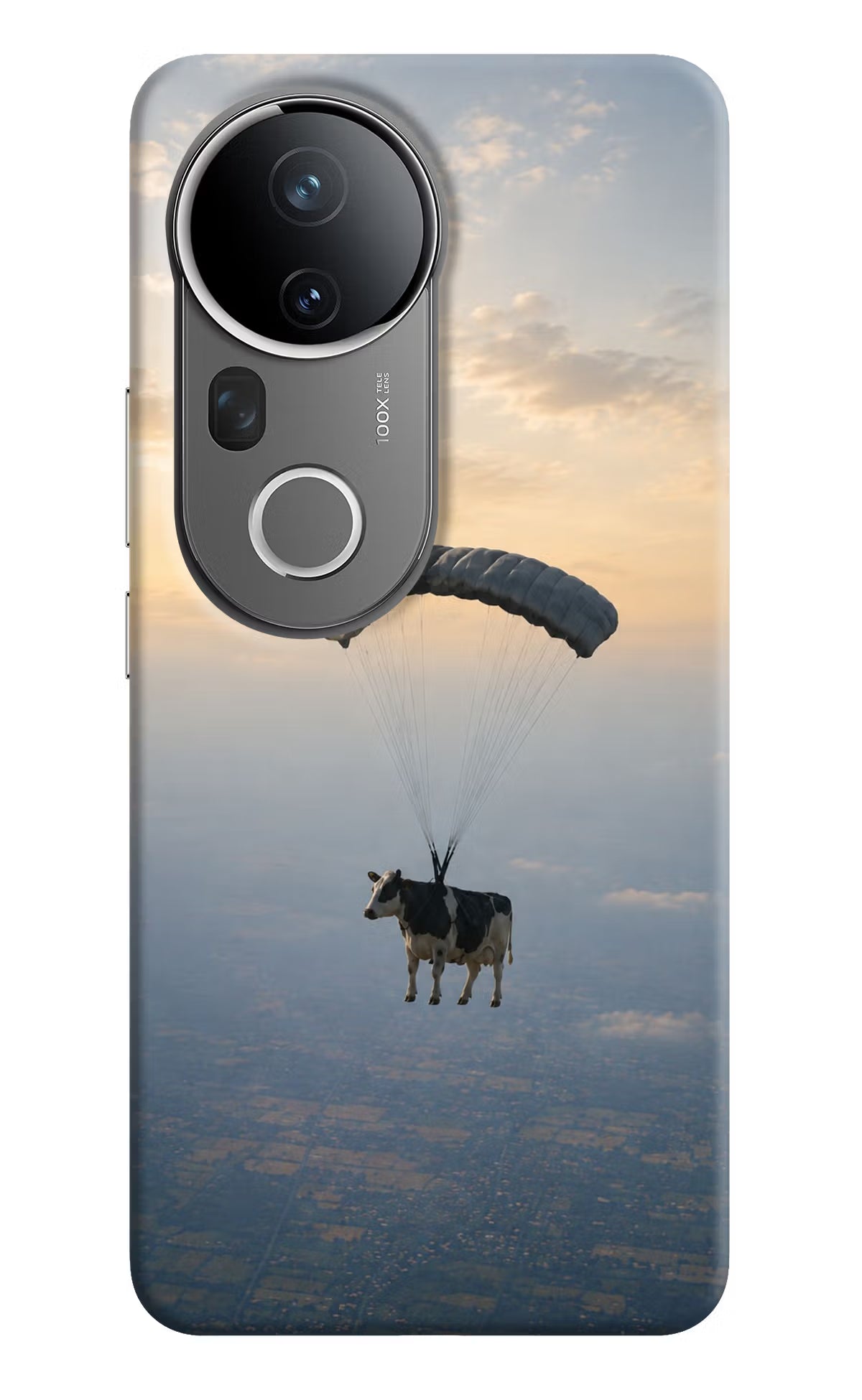 Skydiving Cow Vivo T4 Ultra 5G Hard Case Back Cover by Casekaro