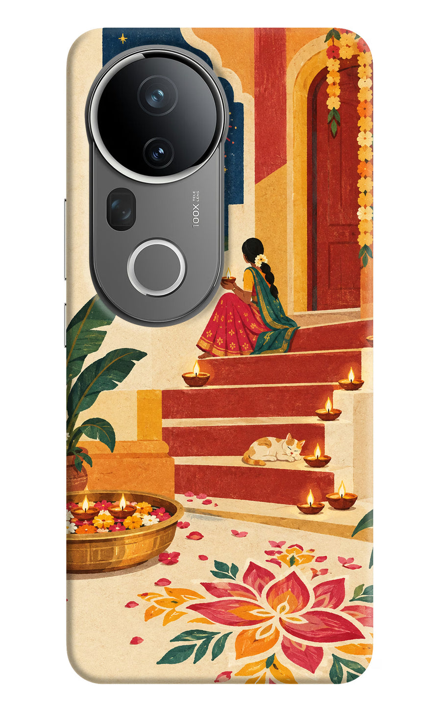 Diwali Rangoli Vivo T4 Ultra 5G Back Cover, Hard case