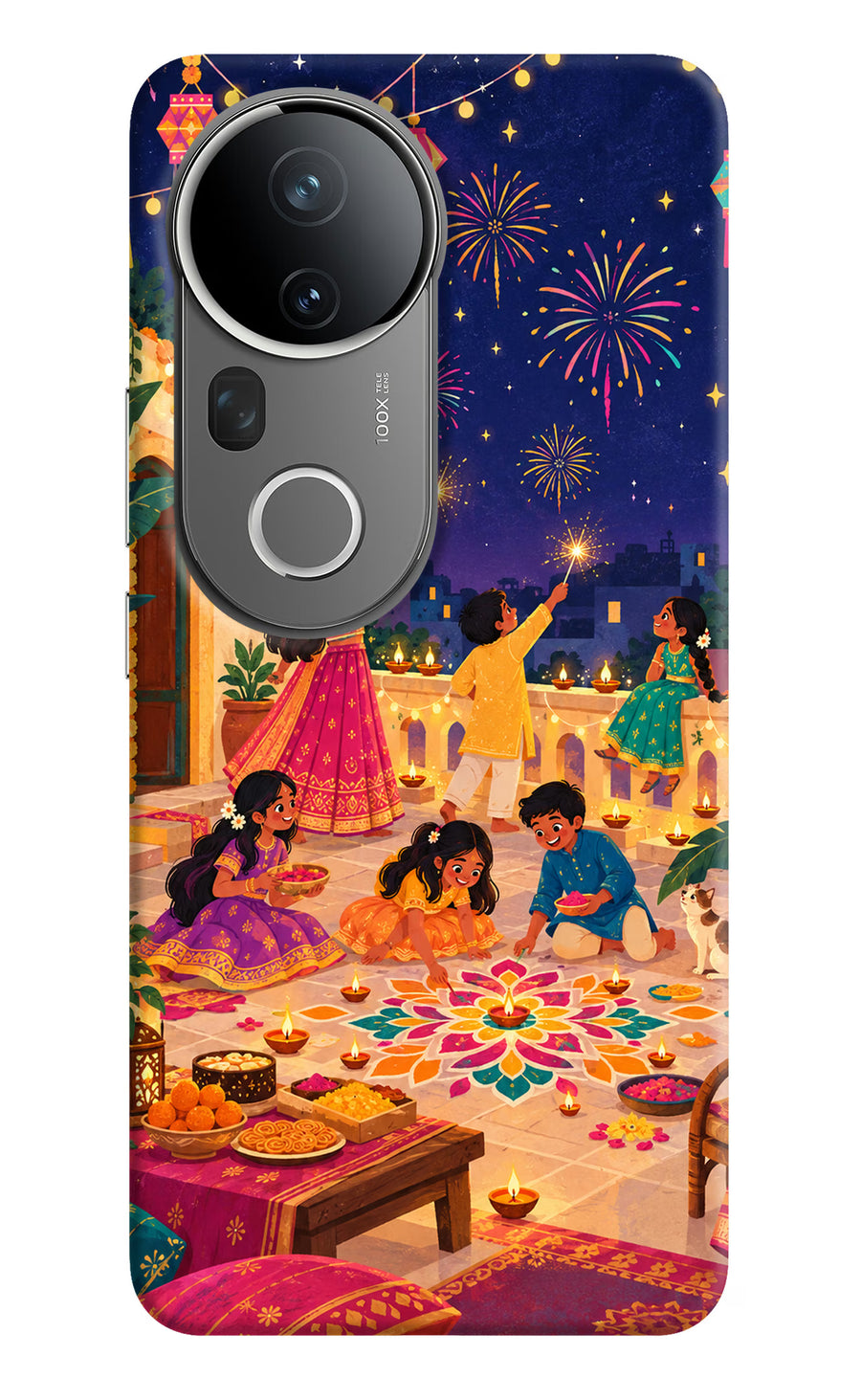 Diwali Night Vivo T4 Ultra 5G Back Cover, Hard case