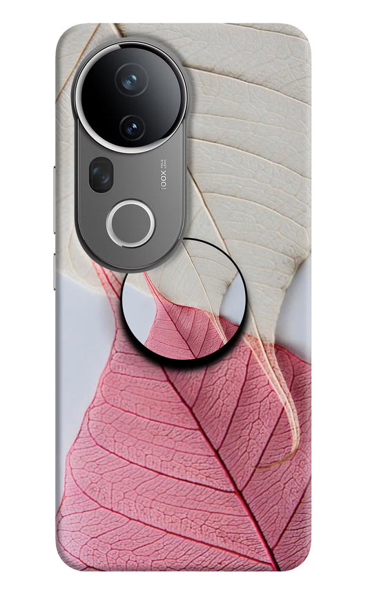 White Pink Leaf Vivo T4 Ultra 5G Pop Case by Casekaro