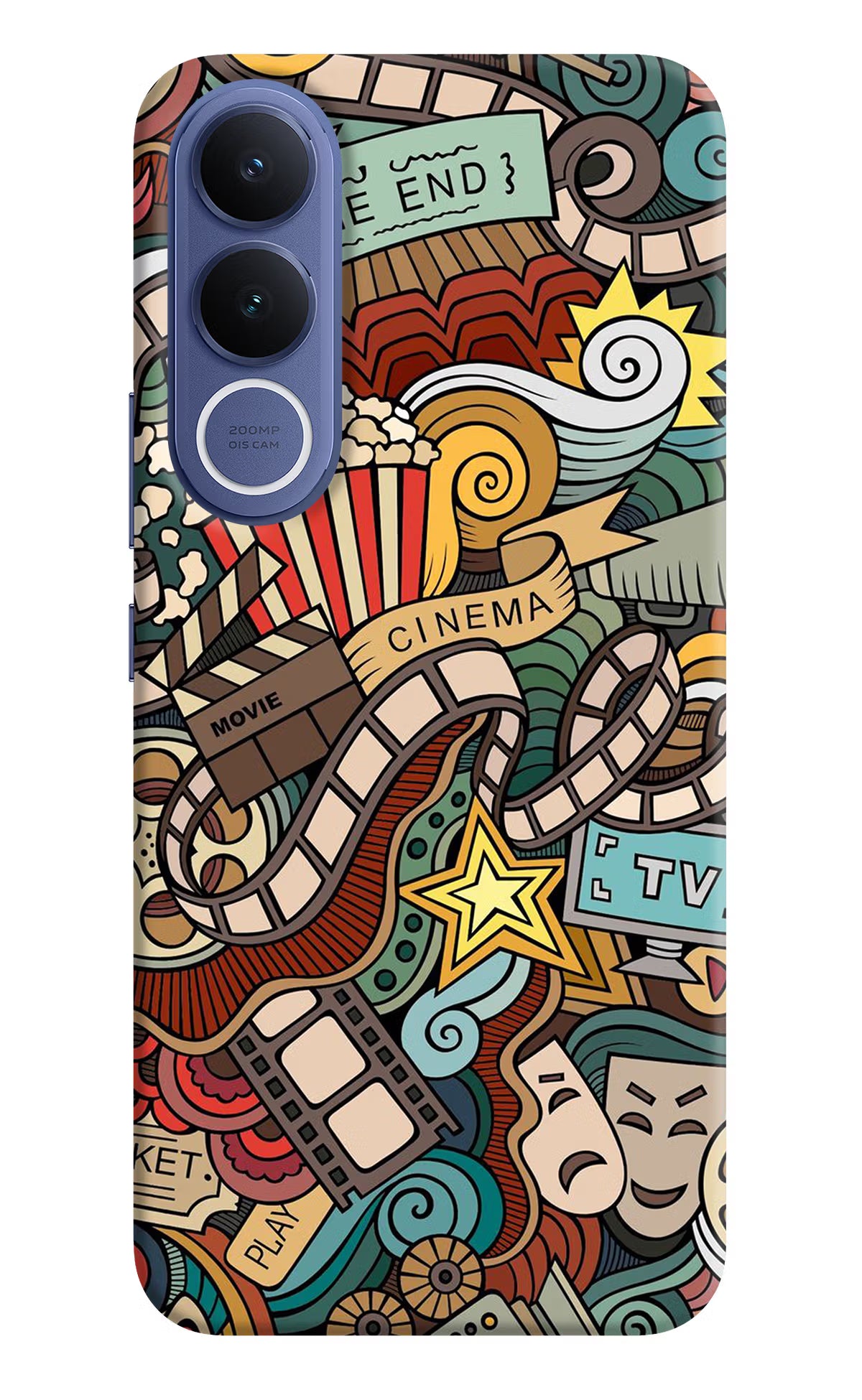 Cinema Abstract Vivo V70 FE 5G Hard Case Back Cover by Casekaro