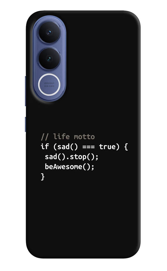 Life Motto Code Vivo V70 FE 5G Hard Case Back Cover by Casekaro