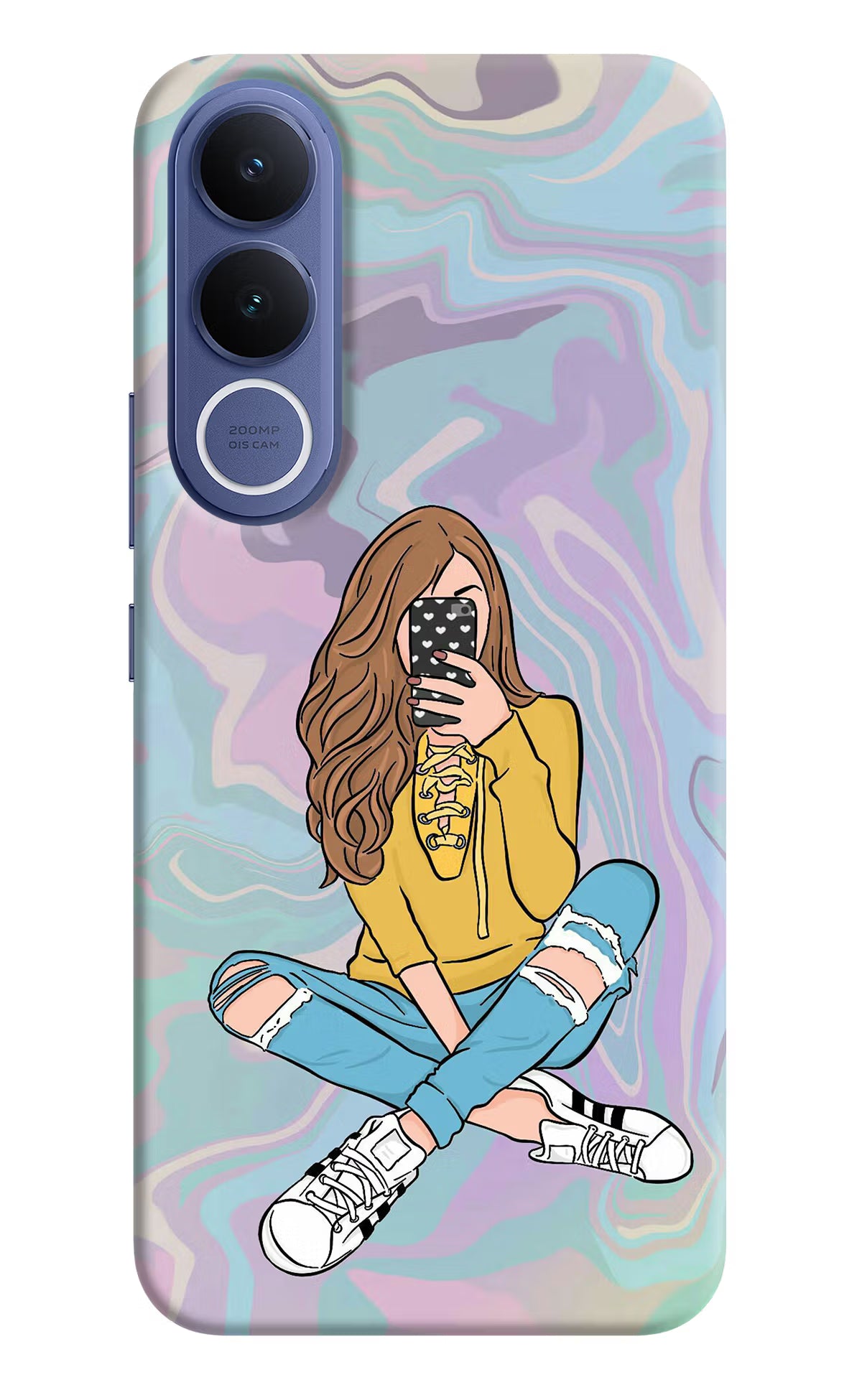 Selfie Girl Vivo V70 FE 5G Hard Case Back Cover by Casekaro