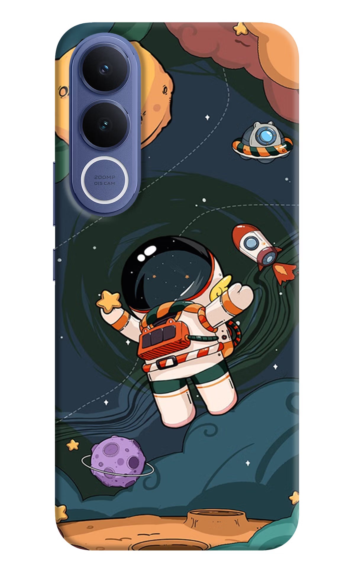 Cartoon Astronaut Vivo V70 FE 5G Hard Case Back Cover by Casekaro