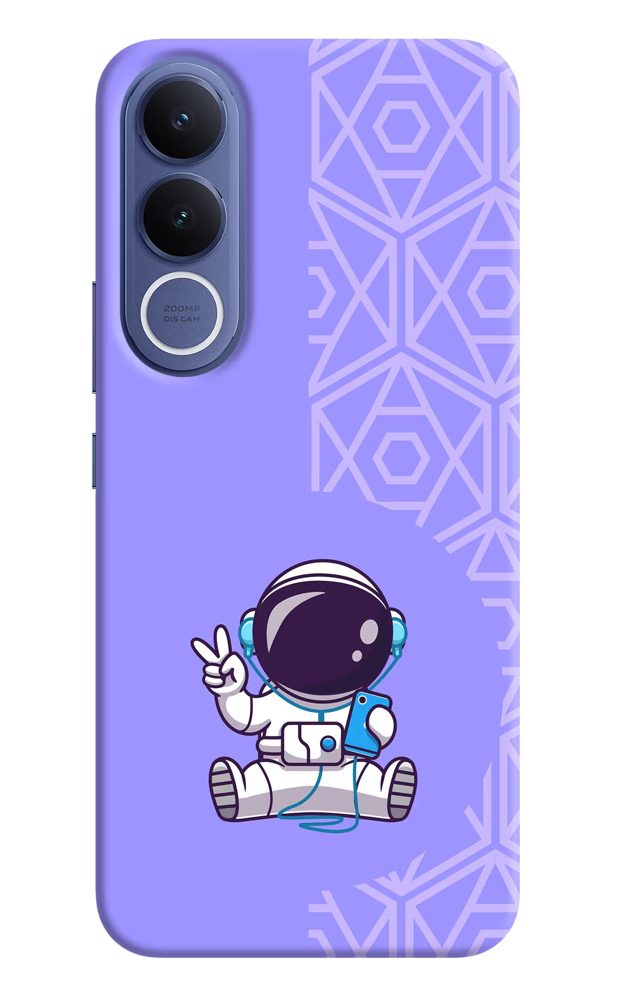 Cute Astronaut Chilling Vivo V70 FE 5G Hard Case Back Cover by Casekaro