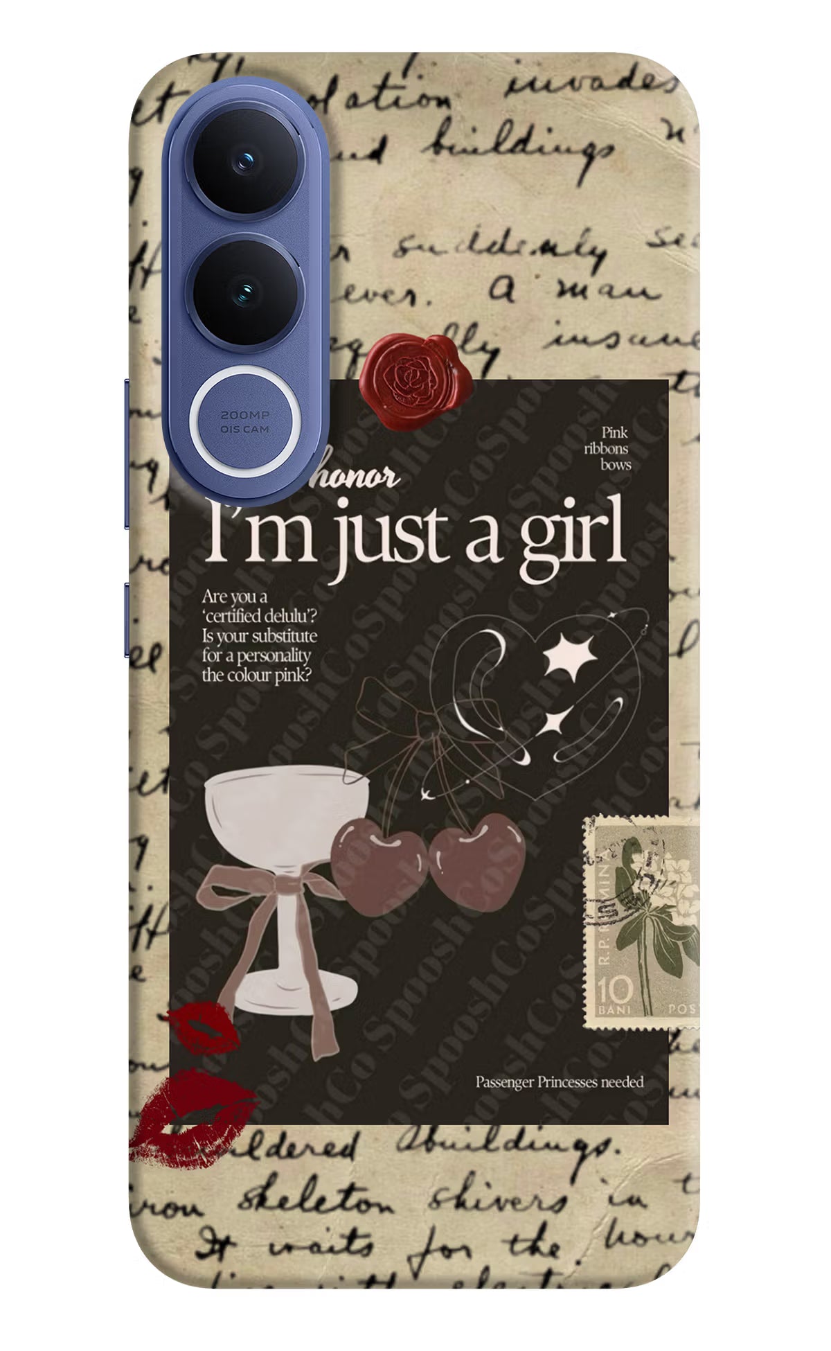 I am just a girl Vivo V70 FE 5G Hard Case Back Cover by Casekaro
