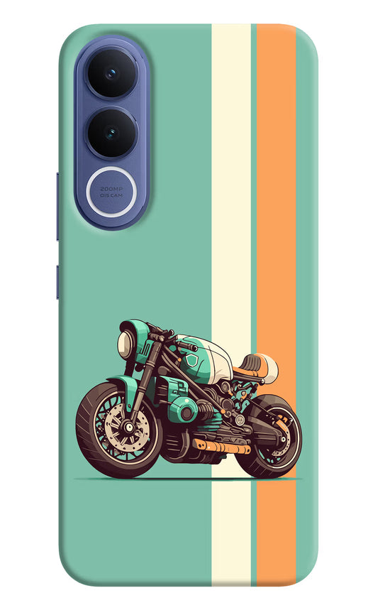 Striped Moto Drift Vivo V70 FE 5G Hard Case Back Cover by Casekaro