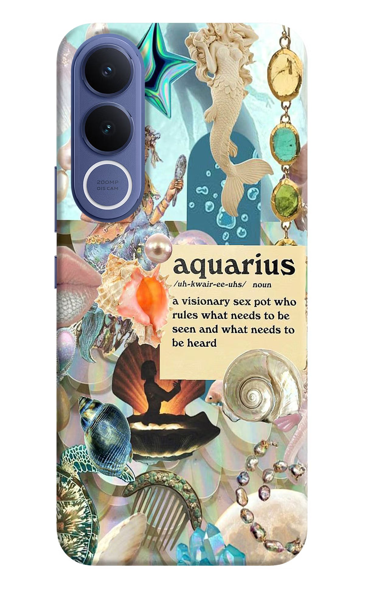 Aquarius Zodiac Vivo V70 FE 5G Hard Case Back Cover by Casekaro