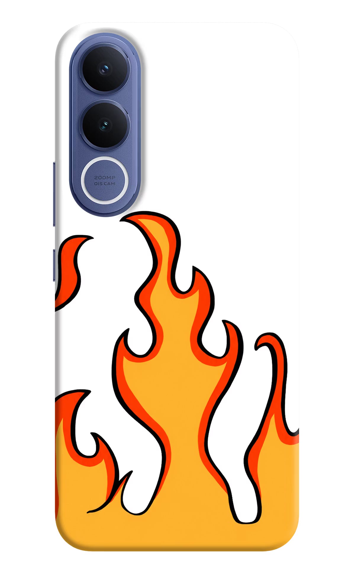 Fired Up – White Vivo V70 FE 5G Hard Case Back Cover by Casekaro