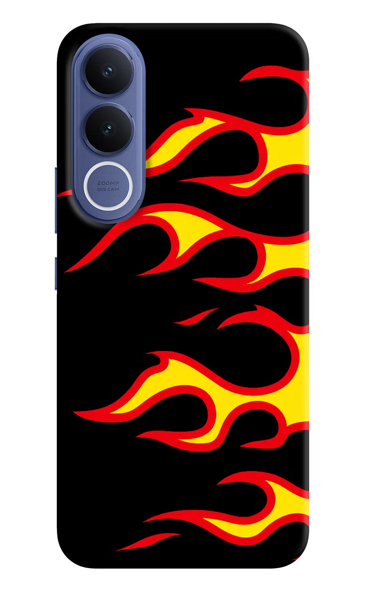 Side Sweep Flames Vivo V70 FE 5G Hard Case Back Cover by Casekaro
