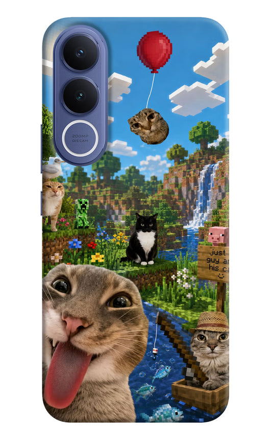 Minecraft Cat Chaos Vivo V70 FE 5G Hard Case Back Cover by Casekaro