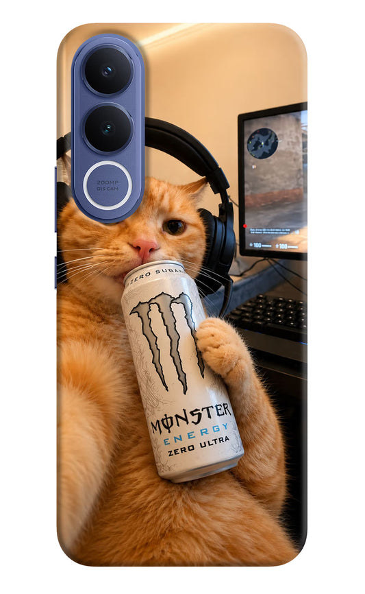Gamer Cat Energy Vivo V70 FE 5G Hard Case Back Cover by Casekaro