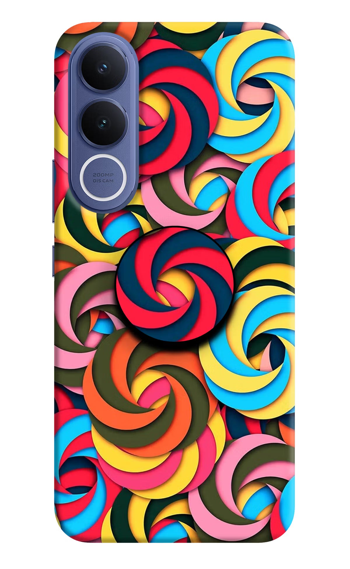 Spiral Pattern Vivo V70 FE 5G Pop Case by Casekaro